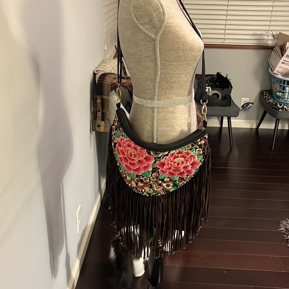 Ethnic embroidery bag "Twin
Roses", boho bag, gypsy hippie gypsy crossbody bag.